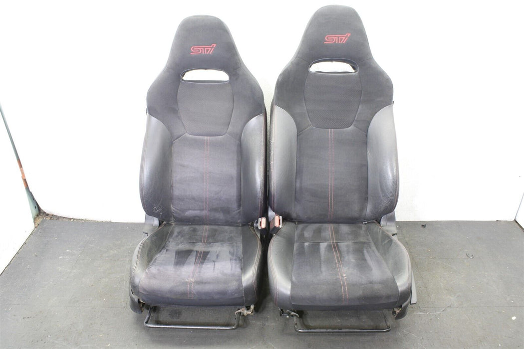 2012 Subaru WRX STI Front And Rear Black Seat Set Factory OEM 08-14