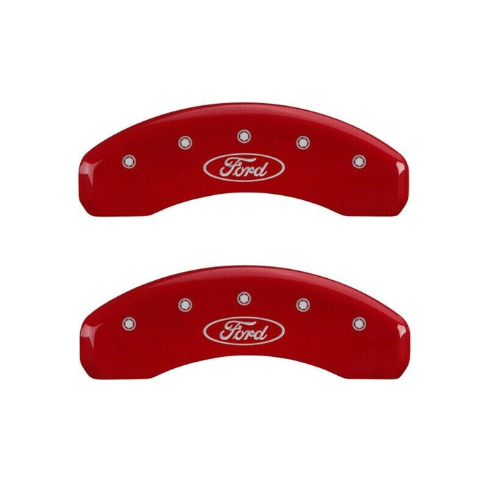 MGP Front/Rear Caliper Covers-Red, Ford F-150; 10219SFRDRD