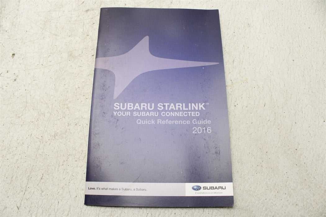 2016 Subaru WRX STI Owners Manual Reading Booklet Assembly Factory OEM 16