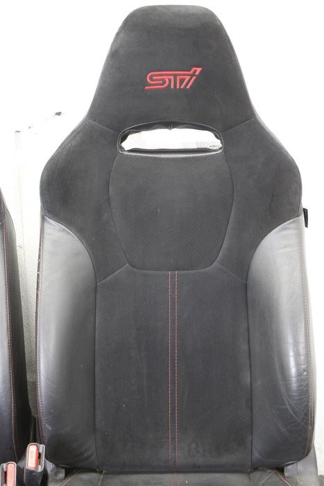 2010 Subaru WRX STI Hatch Black Seat Set Factory OEM Front And Rear 08-14