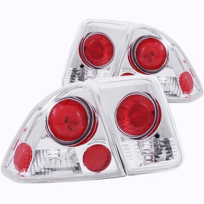 Anzo USA 221047 Tail Lights Lamp Assembly Chrome Fits 2001-2004 Honda Civic