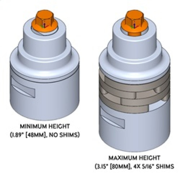 RockJock JL/JT/JK Excl. 392 Adjustable Front Bump Stops Fits w/ Hardware