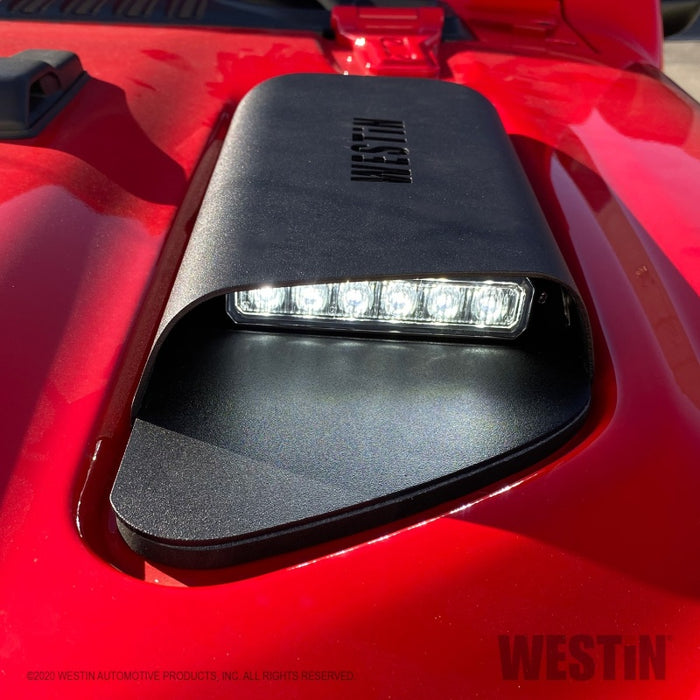 Westin Fits 18-20 Jeep Wrangler JL 2dr LED Hood Scoops - Textured Black