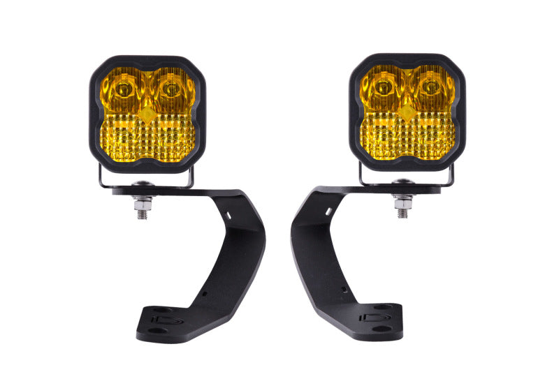 Diode Dynamics Fits 10-21 Toyota 4Runner SS3 LED Ditch Light Kit - Yellow Pro