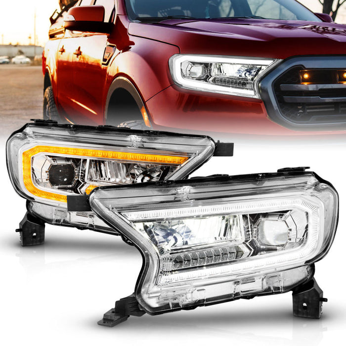 Anzo Fits 19-23 Ford Ranger Full LED Projector Headlights W/ Initiation &amp;