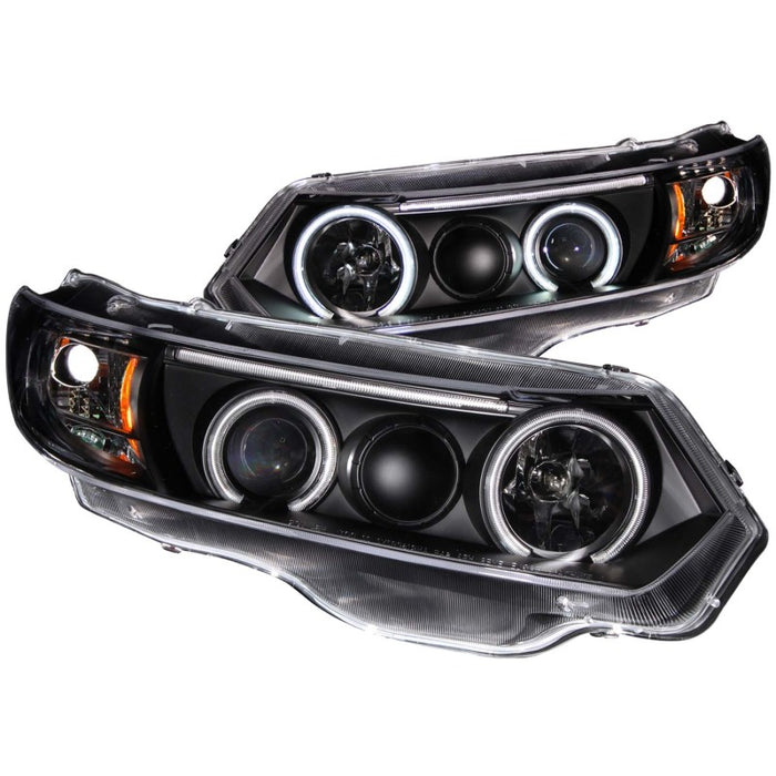 Anzo Fits 2006-2011 Honda Civic Projector Headlights W/ Halo Black (CCFL)