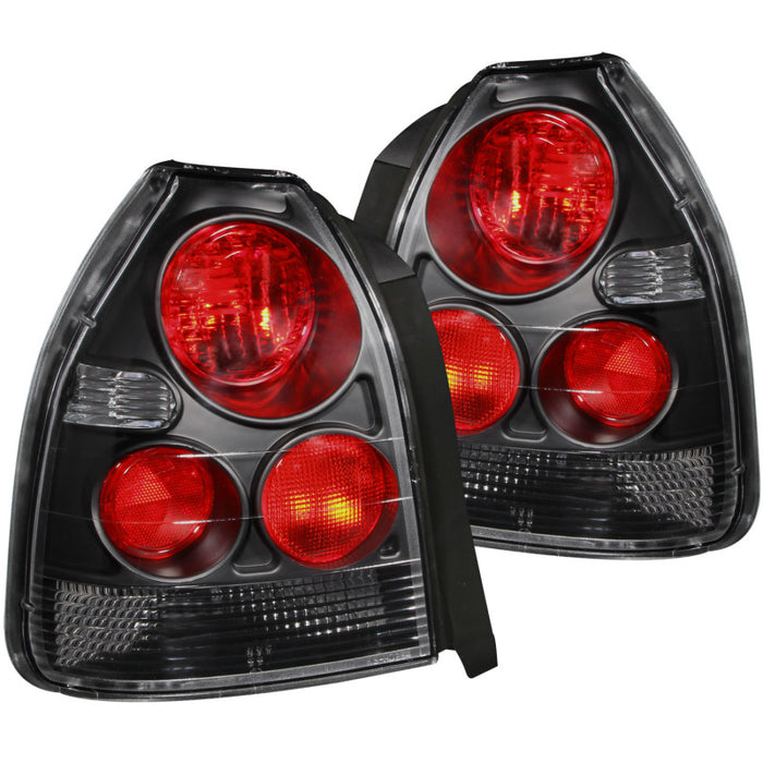 Anzo Fits 1996-2000 Honda Civic Taillights Black