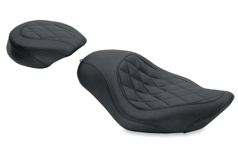 Fits Mustang 04-21 Harley Sportster Wide Tripper Solo Seat Diamond Stitch -