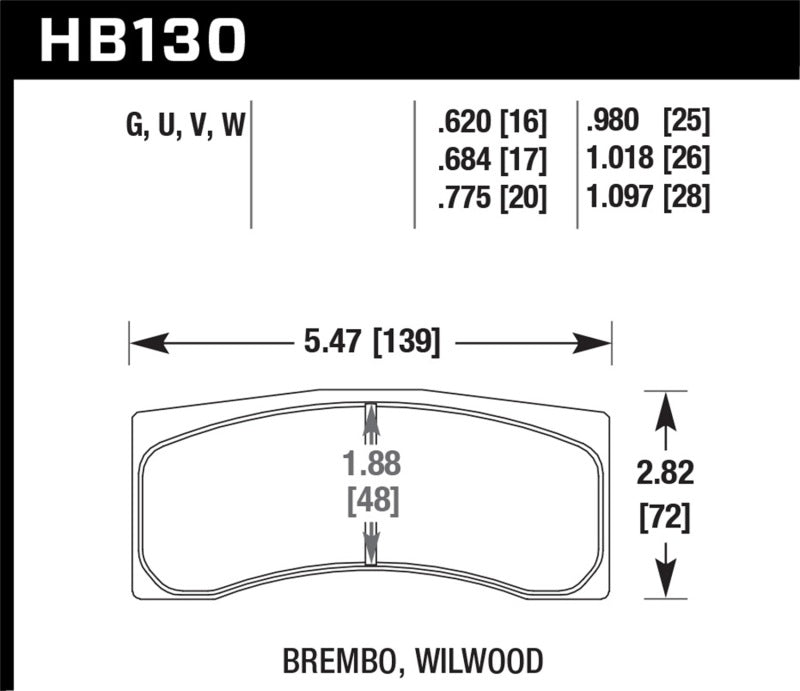 Fits Hawk Brembo X9 060 71/74 / Brembo XA4 D3 01/04 / Wilwood Integra IP Racing