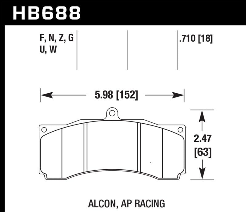 Fits Hawk DTC-70 Universal Performance Compound Racing Brake Pads