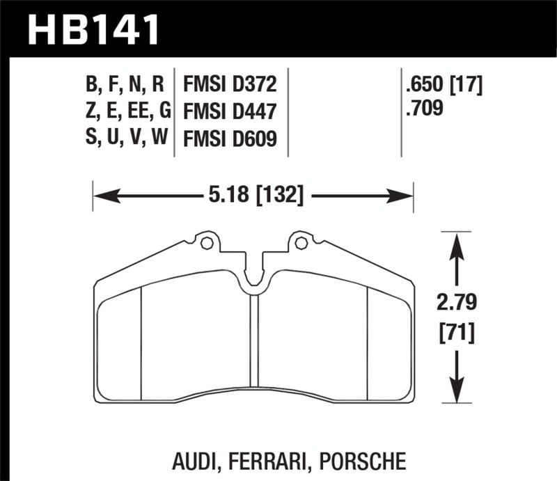 Fits Hawk 1986-1991 Porsche 928 CS HPS 5.0 Front Brake Pads