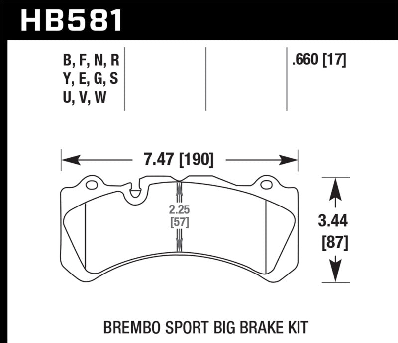 Fits Hawk DTC-80 Brembo 17mm Race Brake Pads