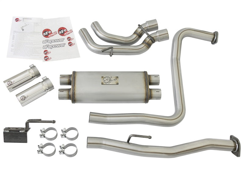 aFe Fits Rebel Series 3in SS Cat-Back Exhaust System W/ Polished Tip 04-15
