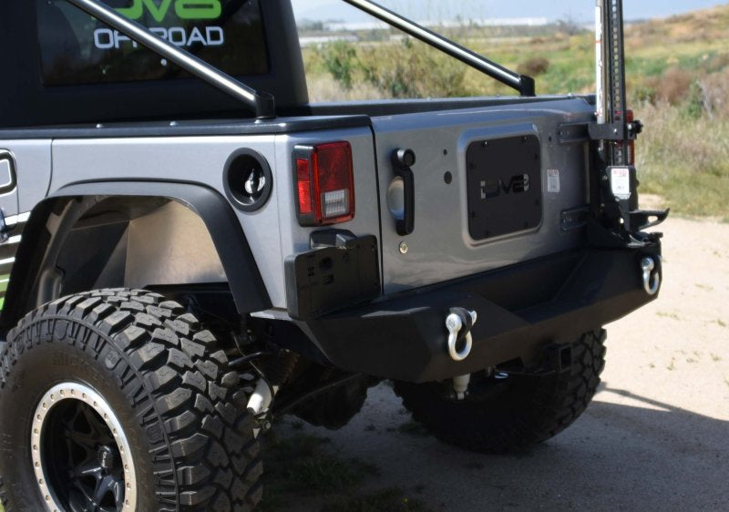 DV8 Offroad Fits 07-18 Jeep Wrangler JK Steel Mid Length Rear Bumper