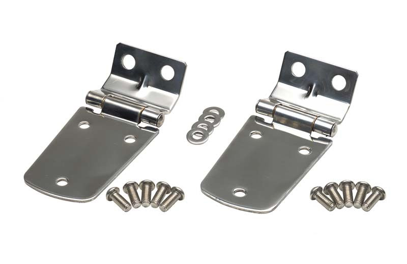 Kentrol Fits 97-06 Jeep Wrangler TJ Hood Hinge Pair - Polished Silver