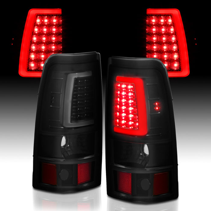 Anzo Fits 2003-2006 Chevy Silverado 1500 LED Taillights Plank Style Black