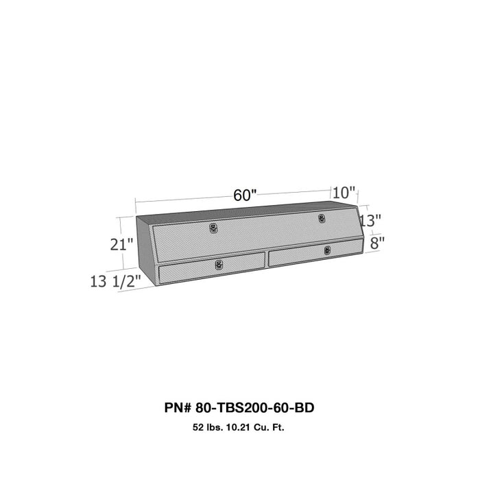 Westin/Brute Contractor TopSider Fits 60in w/ Drawers &amp; Doors - Aluminum