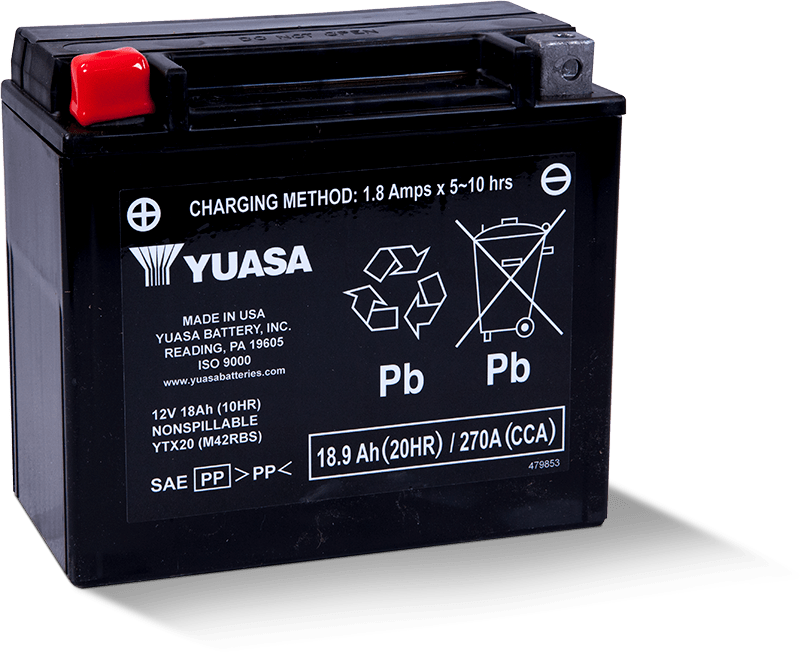 Yuasa YTX20 Maintenance Free AGM Fits 12 Volt Battery