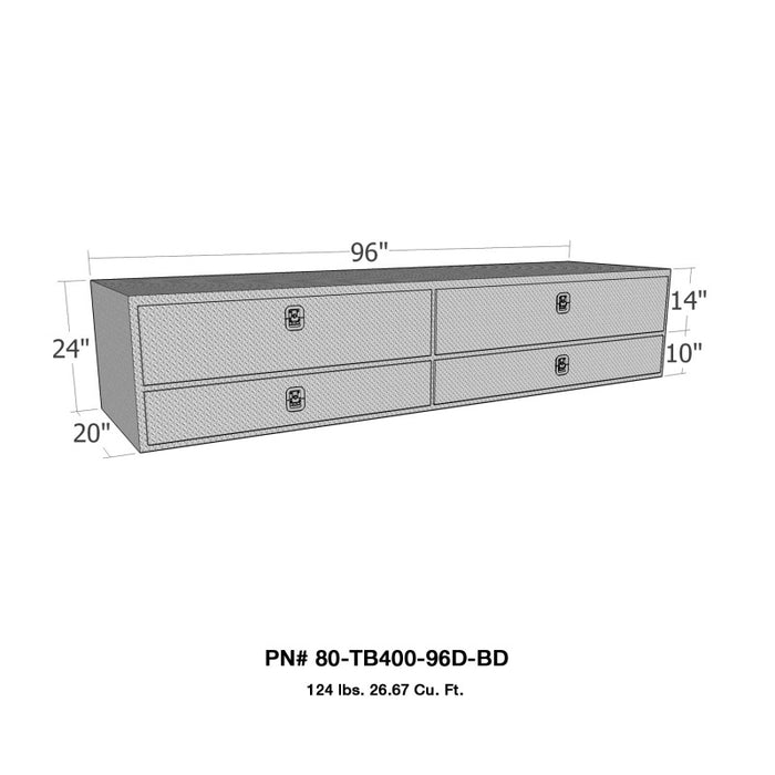 Westin/Brute High Cap 96in Stake Bed Contractor TopSider Fits w/ Bottom Drawers