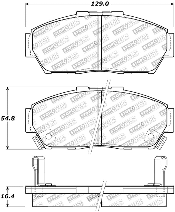 Stoptech Street Fits Touring 93-95 Honda Civic Coupe Front Brake Pads
