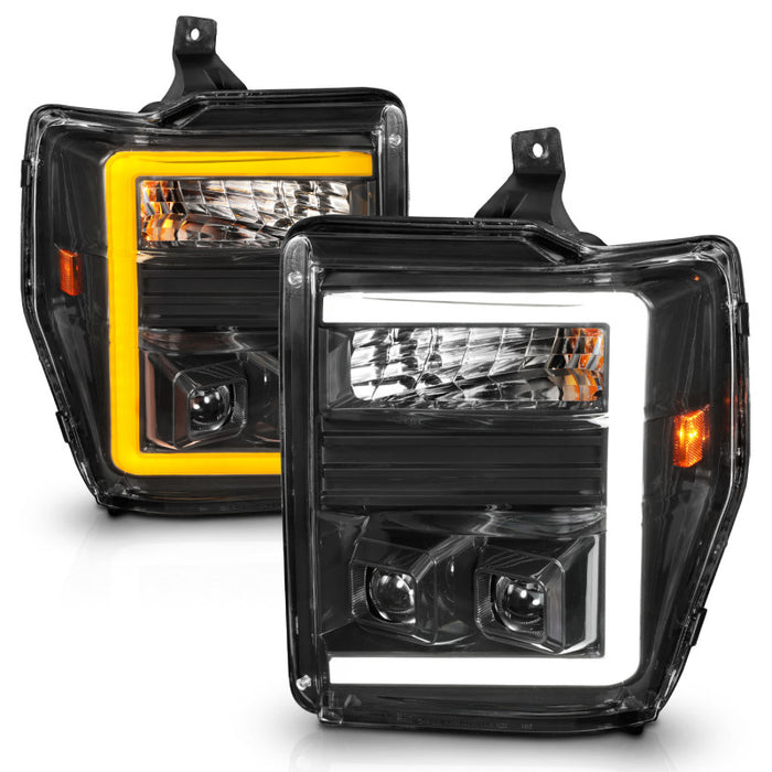 Anzo Fits 08-10 Ford F-250 - F-550 Super Duty Projector Headlights W/ Light Bar