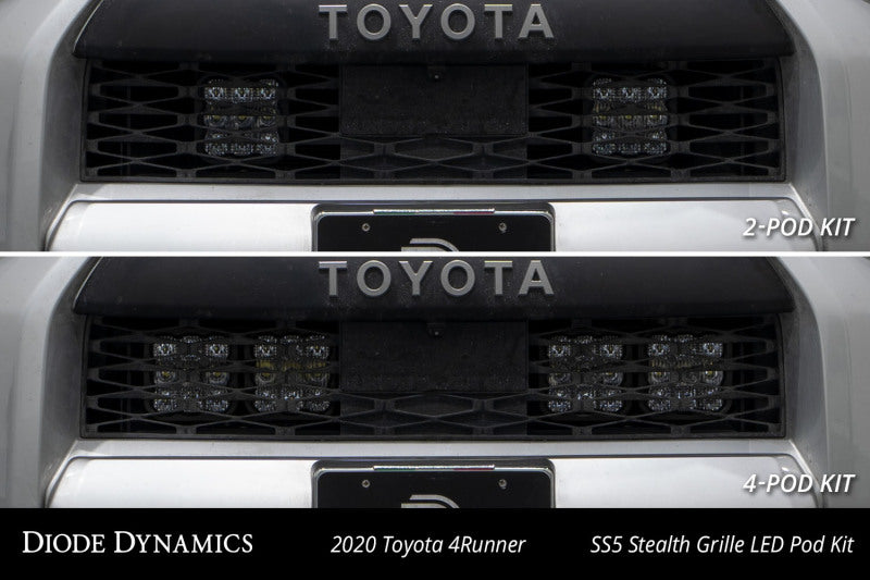 Diode Dynamics Fits 14-23 Toyota 4Runner SS5 Stealth Grille LED 4-Pod Kit - Pro