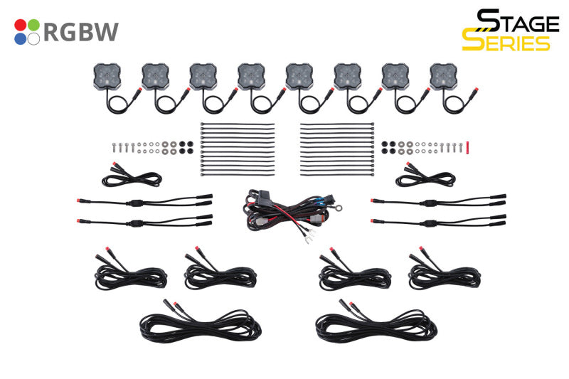 Diode Dynamics Stage Fits Series RGBW LED Rock Light (8-pack)