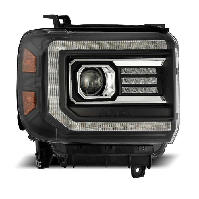 AlphaRex Fits 14-18 GMC Sierra LUXX LED Proj Headlights Plank Style Black