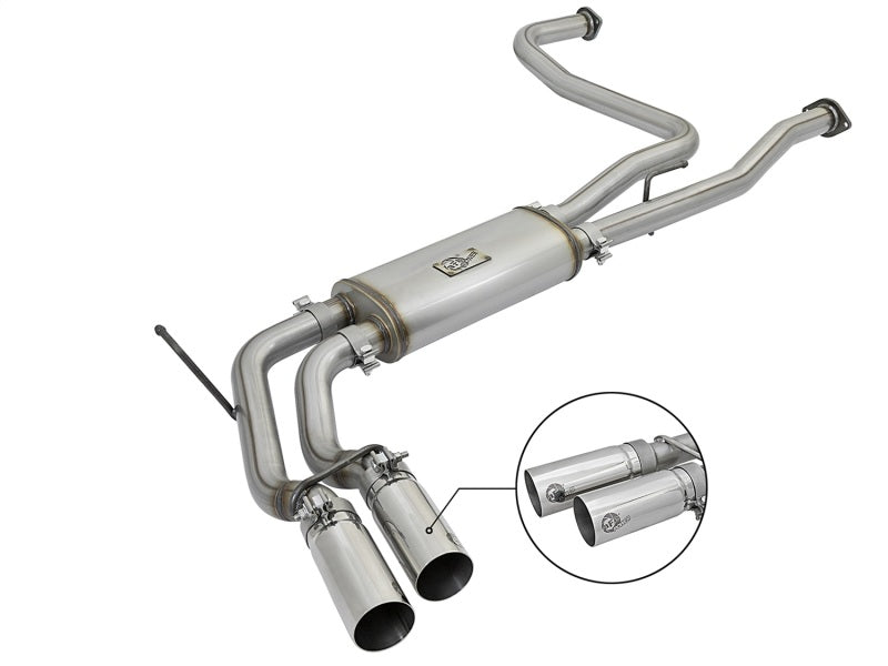 aFe Fits Rebel Series 3in SS Cat-Back Exhaust System W/ Polished Tip 04-15