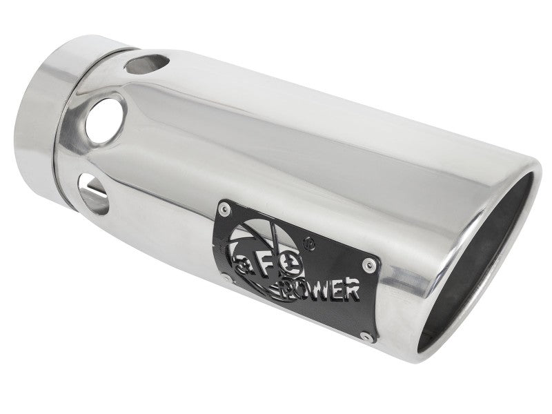 aFe Large Bore-HD Fits 5 IN 409 SS DPF-Back Exhaust System W/polished Tip 20-21