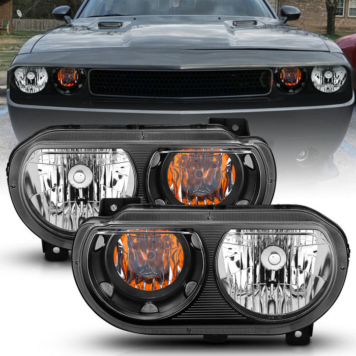 Anzo Fits 2008-2014 Dodge Challenger Crystal Headlights Black