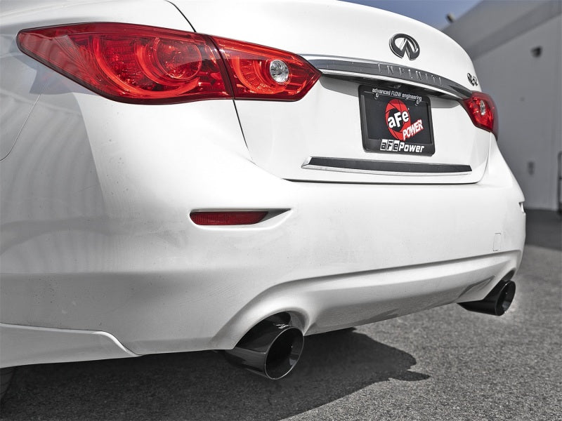 aFe Takeda Fits 2.5in 304 SS Axle-Back Exhaust W/ Black Tips 16-18 Infiniti Q50