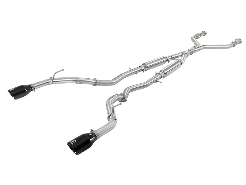 aFe Takeda Fits 2.5in 304 SS Cat-Back Exhaust System W/ Black Tips 16-18