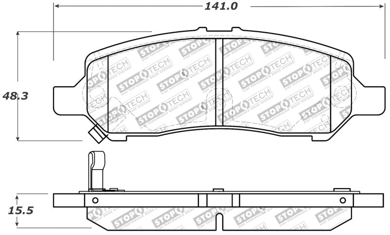 Stoptech Performance Rear Brake Pads Fits 13-14 Dodge Dart/Jeep Cherokee