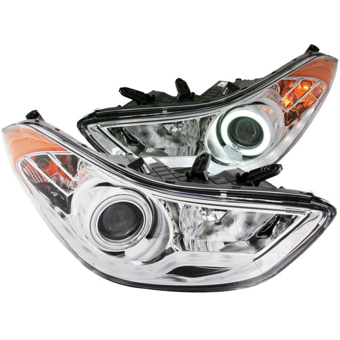 Anzo Fits 2011-2014 Hyundai Elantra Projector Headlights W/ Halo Chrome (CCFL)