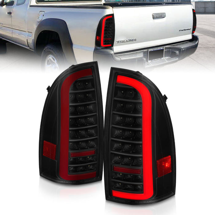 Anzo Fits 05-15 Toyota Tacoma Full LED Tail Lights W/light Bar Sequential Black