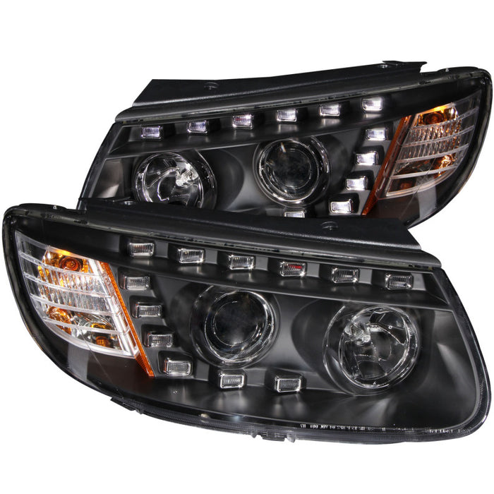 Anzo Fits 2007-2007 Hyundai Santa Fe Projector Headlights W/ LED Black