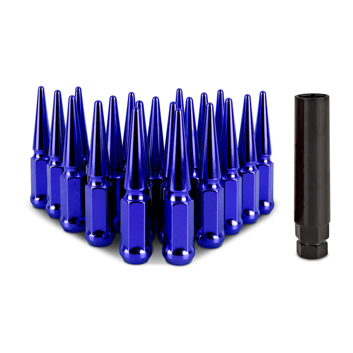 Mishimoto Fits Steel Spiked Lug Nuts M12x1.5 20pc Set - Blue