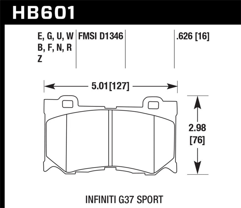 Fits Hawk Infiniti G37 Sport Performance Ceramic Street Front Brake Pads