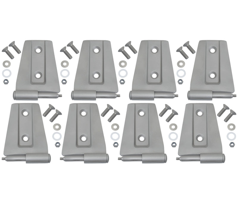 Kentrol Fits 07-18 Jeep Wrangler JK Door Hinge Set 8 Pieces 4 Door Bare Grey