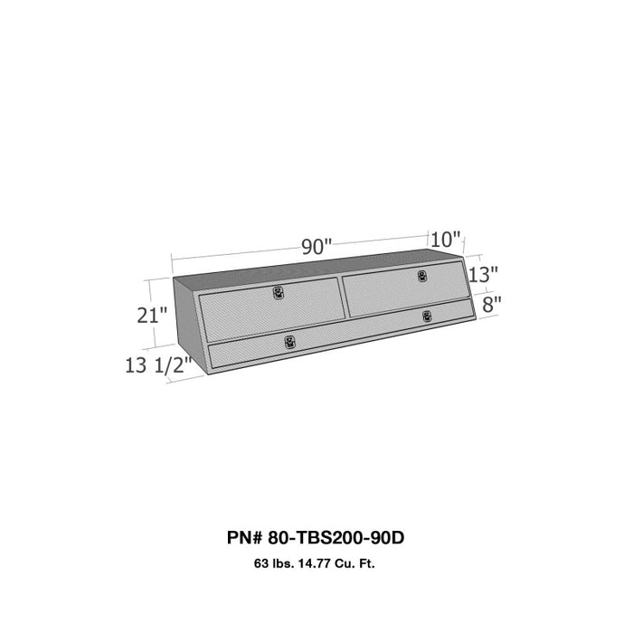 Westin/Brute Contractor TopSider Fits 90in w/ Doors - Aluminum