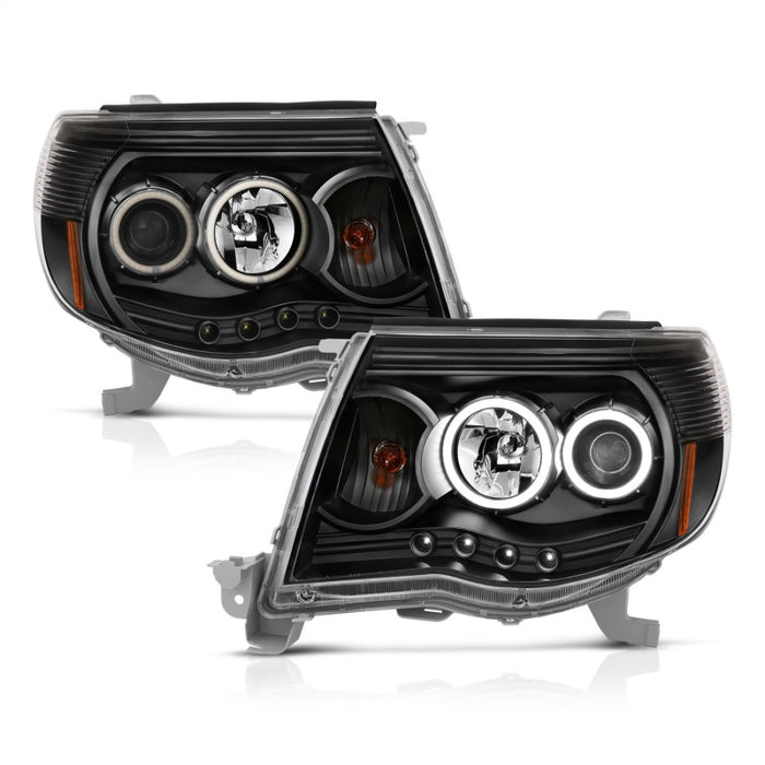 Anzo Fits 2005-2011 Toyota Tacoma Projector Headlights W/ Halo Black