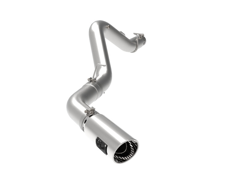 aFe Large Bore-HD Fits 5 IN 409 SS DPF-Back Exhaust System W/polished Tip 20-21