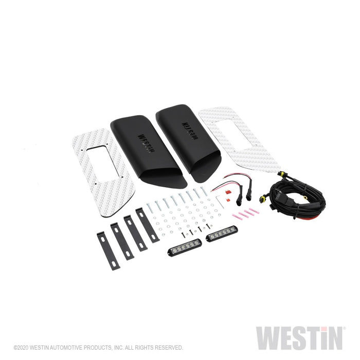 Westin Fits 18-20 Jeep Wrangler JL 2dr LED Hood Scoops - Textured Black