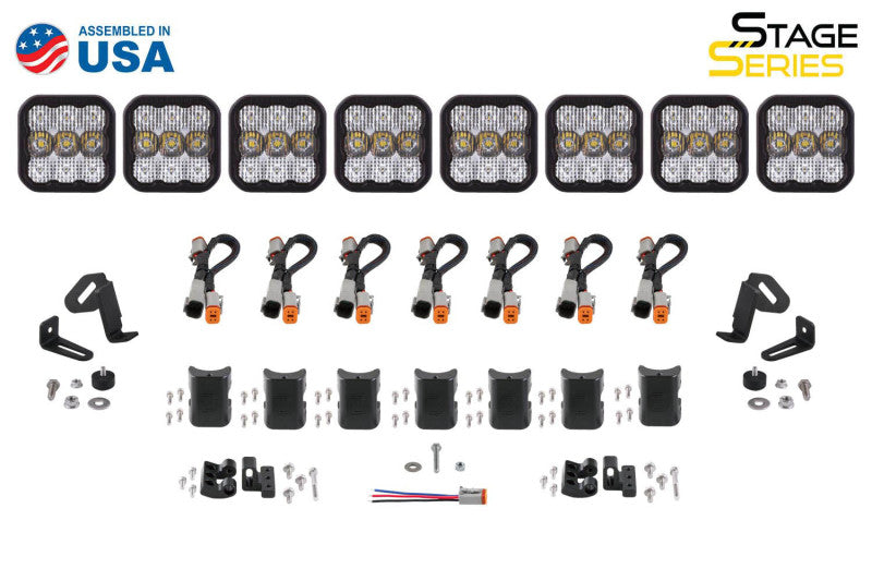 Diode Dynamics Fits SS5 Pro Universal CrossLink 8-Pod Lightbar - White Combo