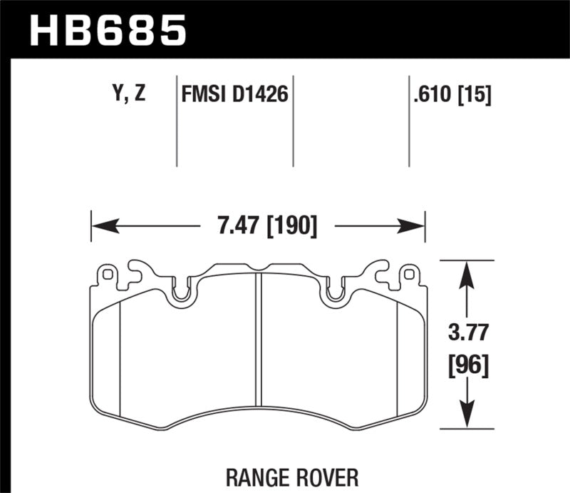 Fits Hawk 10-11 Range Rover/Range Rover Sport Supercharged Performance Ceramic