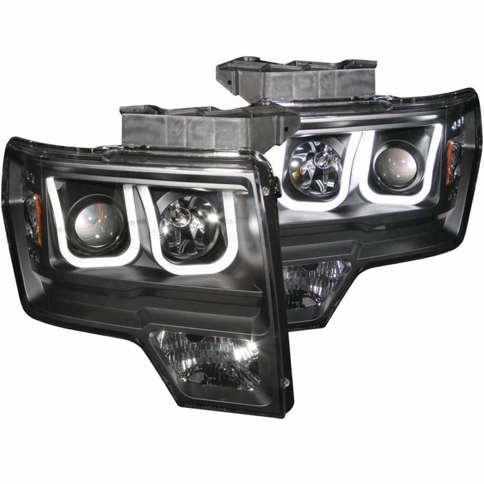 Anzo Fits 2009-2014 Ford F-150 Projector Headlights W/ U-Bar Black