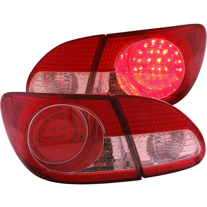 Anzo Fits 2003-2008 Toyota Corolla LED Taillights Red Clear 4pc