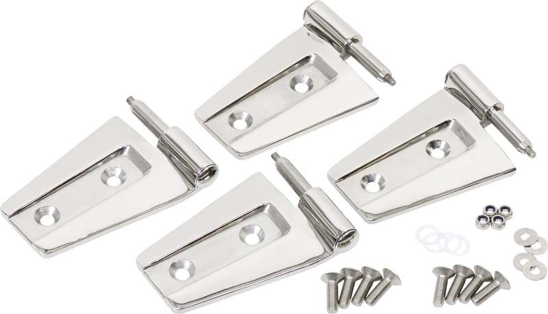 Kentrol Fits 07-18 Jeep Wrangler JK Door Hinge Set 4 Pieces 2 Door - Polished