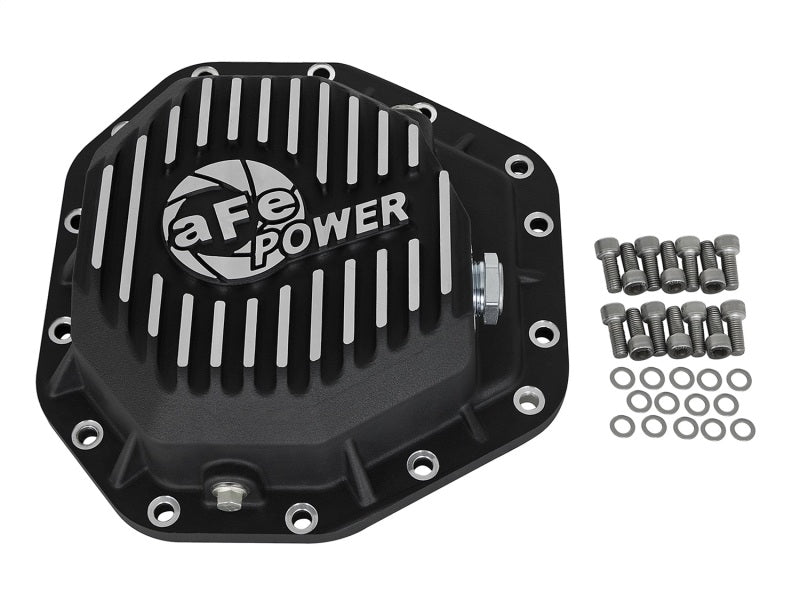 aFe Fits Power Pro Ser Rear Diff Cover Black W/mach Fins 2017 Ford Diesel Trucks